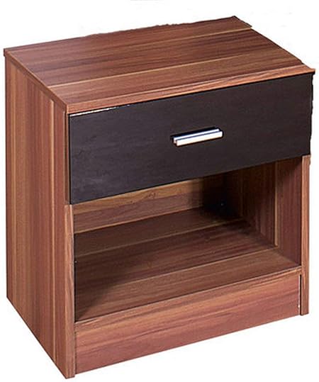 Home Source High Gloss Ottawa Caspian Black Walnut Bedside