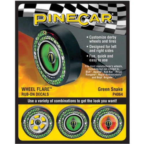 Woodland Scenics Pine Car Derby Wheel Flare Dry Transfer Decal-Green