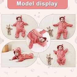 AiWMGL Newborn Baby Bear Outfit Suit With Fold-Over