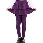 Auranso Girls School Uniform Pants Kids Clothes Ruffle Tutu Leggings with Skirt 2-14 Years