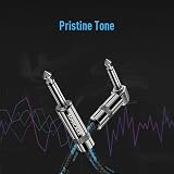SONICAKE 6m Guitar Cable 1/4 Right Angle to Straight 6.35mm Nylon Braided view 6