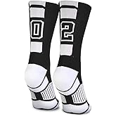 ChalkTalkSPORTS Custom Team Socks | Choose Your Number | Youth & Adult Performance Socks - Black