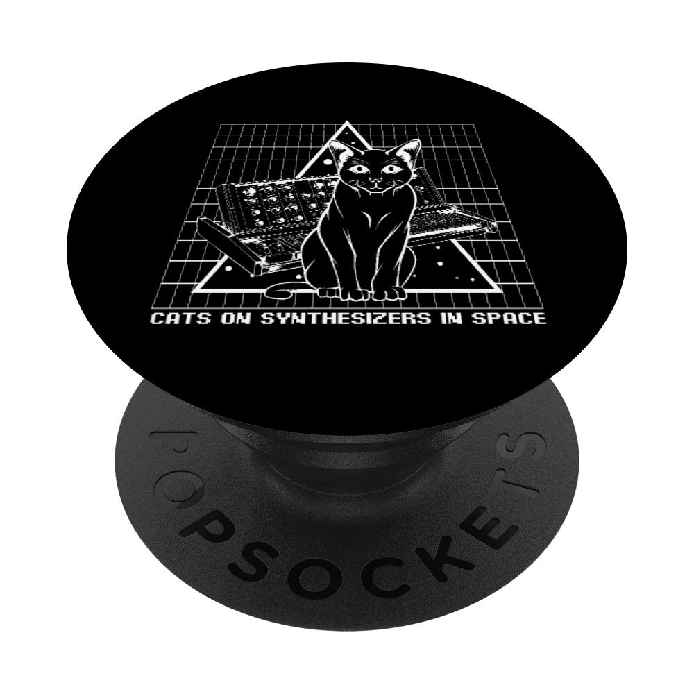 Cats On Synthesizers In Space Cat Owner Musician Gift PopSockets PopGrip: Swappable Grip for Phones & Tablets