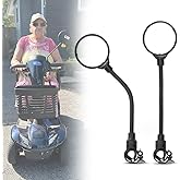 Electric Scooter Rear View Mirrors - 360° Rotating Wide-angle Rearview Mirror for Elderly Mobility Scooter & Wheelchair Assist Aids, 2PCS (A)