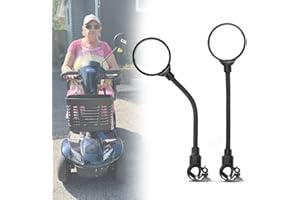 Electric Scooter Rear View Mirrors - 360° Rotating Wide-angle Rearview Mirror for Elderly Mobility Scooter & Wheelchair Assis