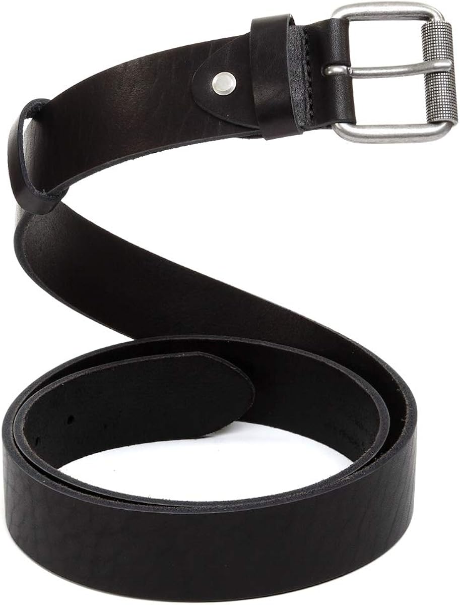 Men’s Leather Belt BLACK 100 Full Grain Single Layer Hand Made Jeans