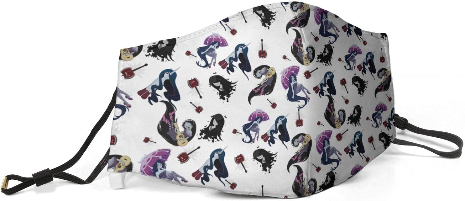 Adults Kids Adventure-Time- Face Cover Reusable Marceline-the-Vampire-Queen-Music-1000-year-old- Dust Mouth Ma-sk Traveling
