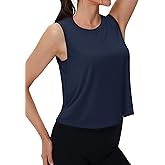 MAGCOMSEN Women's Workout Tank Tops Crop Athletic Sleeveless Summer Quick Dry Moisture Wicking Top for Running Yoga Gym