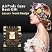 AirPods Case Trunk Luxury Leather Shockproof Silicone Cute Airpods 2 Cover with Keychain Designer Air pod 2 Case for Apple Airpod 1 & 2 Protective Cover for Girls Man Women - Dark Brown