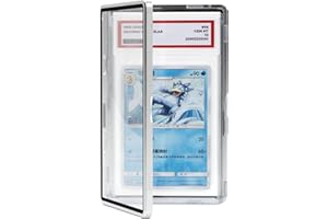 COOLBYL Magnetic Graded Card Slab Protector - Premium Aluminum Graded Card Showcase, Slab Protector with UV-Resistant Tempered Glass, Personalized Slab Bumper for Collectors, Silver