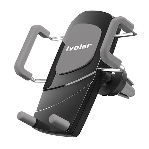 Soporte Movil Coche, iVoler® Aire Car Mount Soporte Teléfono Coche Rejillas de Ventilación de Coche Para iPhone 7/7 Plus/6S/6s Plus/6/6 Plus/5S/5C/SE, Samsung Galaxy S7/S7 Edge/S6 Edge, Huawei P9, GPS, MP3 Player y más Ancho de 50-100 mm