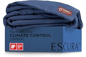 ESCURA Tw® Climate Control Comforter, Full/Queen, German Patented PCM Down Alternative All-Season Design for Hot Sleepers & Night Sweats, Bamboo Lightweight Breathable Hypoallergenic Blanket