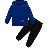 mikiumkee Toddler Boy Clothes Soft Solid Hoodie+Pants 1-6T kids Sweatsuit Baby Boys Outfits 2Pcs Sets