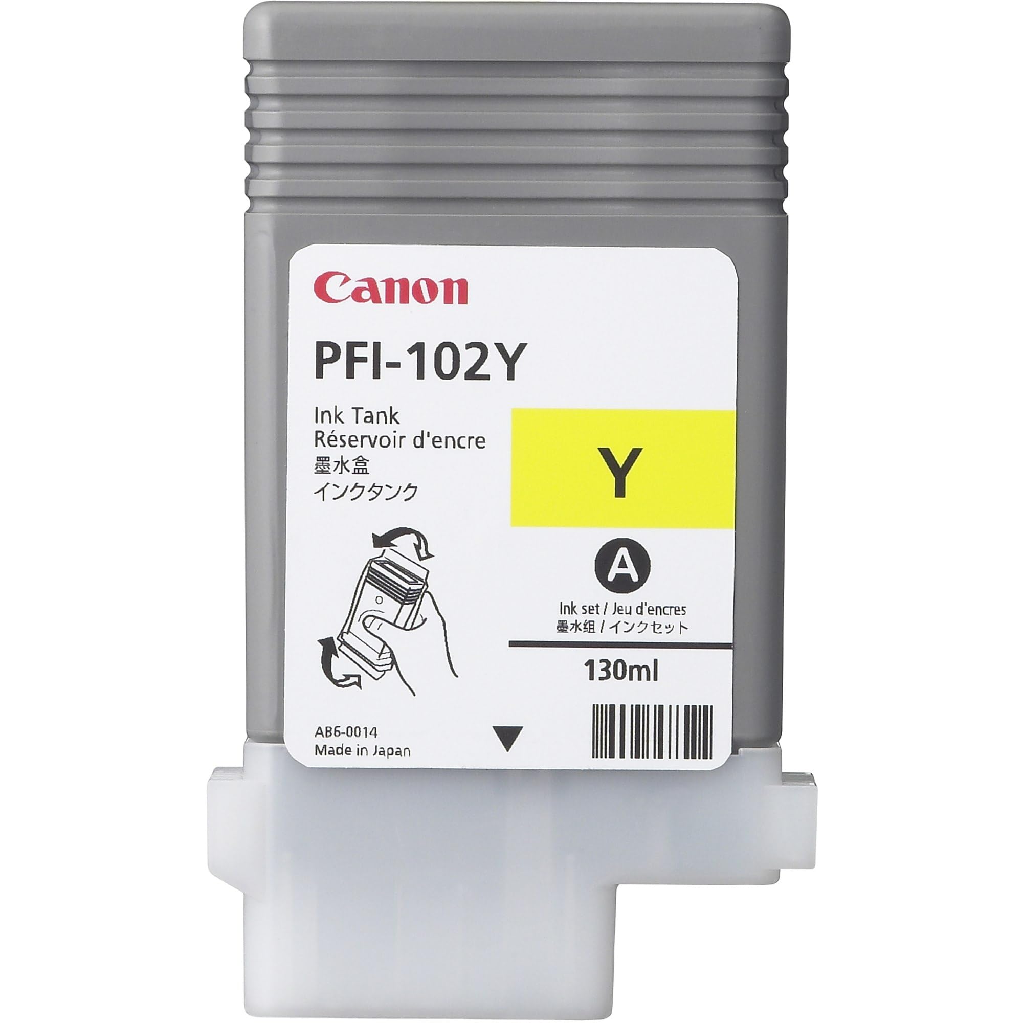 Genuine Yellow Canon PFI-102Y Ink Cartridge - (0898B001AA)
