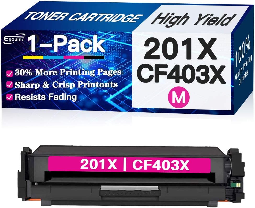 Compatible Magenta 201X CF403X Toner Cartridge CF403A 201A High Yield Used for HP Color Laserjet Pro M252dw M277 MFP M277c6 M277dw 277dw (1-Pack), Sold by Eyouinc