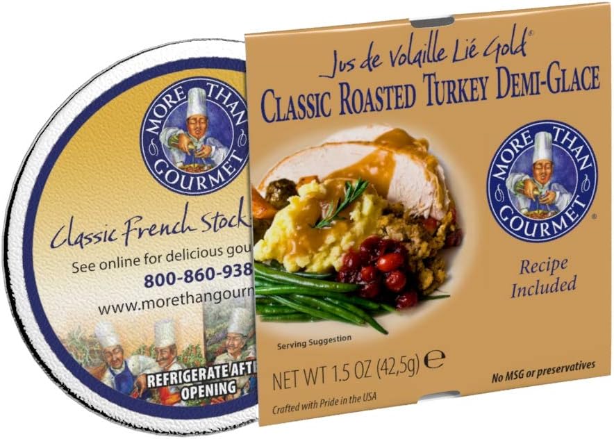 More Than Gourmet Jus de Volaille Classic Roasted Turkey Demi-Glace, 1.5 Oz, 6 Count