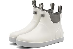 Imyaseiv Rain Boots for Men, Waterproof Ankle Mens Deck Boots Anti-Slip Comfort Rubber Boots Chelsea Garden Shoes for Yard Fishing Outdoor Work