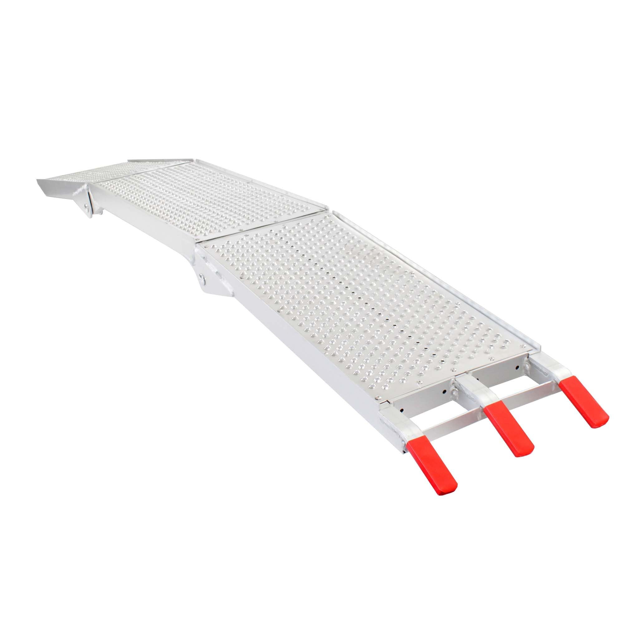 Wiltec Auffahrrampe 3-Fach klappbar 199cm 270kg für Motorrad ATV Quad, Aluminium Auffahrschiene faltbar, Verladerampe rutschsicher 7
