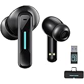 Middle Rabbit SW4 USB Wireless Earbuds for PC and Laptop: Bluetooth Headphones with 2.4GHz Dongle for Work, Wireless Headset for Work, with Microphone, Earphones with Mic for Computer Desktop