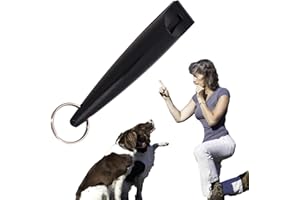 CONSIO Dog Training Whistle, Ultrasonic Dog Whistle Stop Barking for Dogs, Professional High Pitch Plastic Dog Whistle for Recall Training Complete (Black)