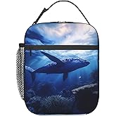 VANZEV Insulated Lunch Box for Women Men, Whale Lunch Box Reusable Portable Lunch Bag Cooler Tote Waterproof Lunch Container for Office Picnic Work Travel Hiking