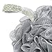 JCMASTER Loofah Shower Scrunchie for Men Women, Mesh Pouf Poofs Puff Bath Lufa Loufa Luffa Scrubber Sponges for Exfoliating Your Skin 6 Pack, Large, White and Gray, 75g Each