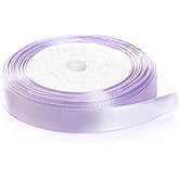 Solid Color Satin Fabric Ribbon (Light Purple, 1/2" x 25 Yards)
