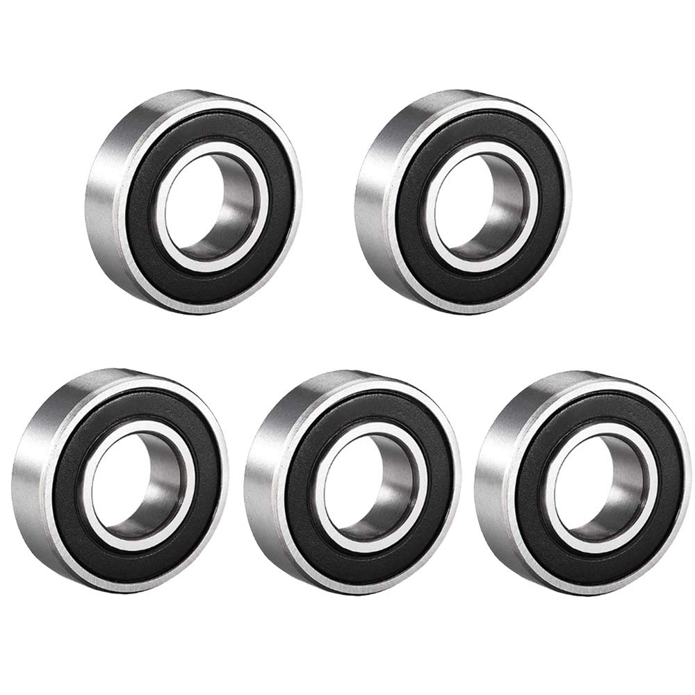 5 Pack Deep Groove Ball Bearing Double Side Rubber Sealed Deep Groove Ball Bearings 15mm x 28mm x 7mm