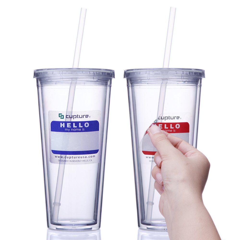 Cupture Classic Insulated Double Wall Tumbler Cup with Lid, Reusable