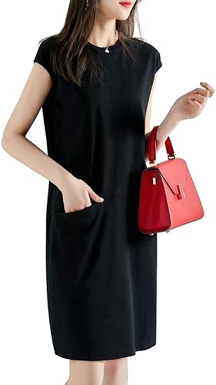 Amazon Co Jp Lht ノースリーブ ワンピース レディース 上品 M 5l 透けない ドレス お出かけ 部屋着 春夏秋 マタニティ 可愛い 服 ファッション小物