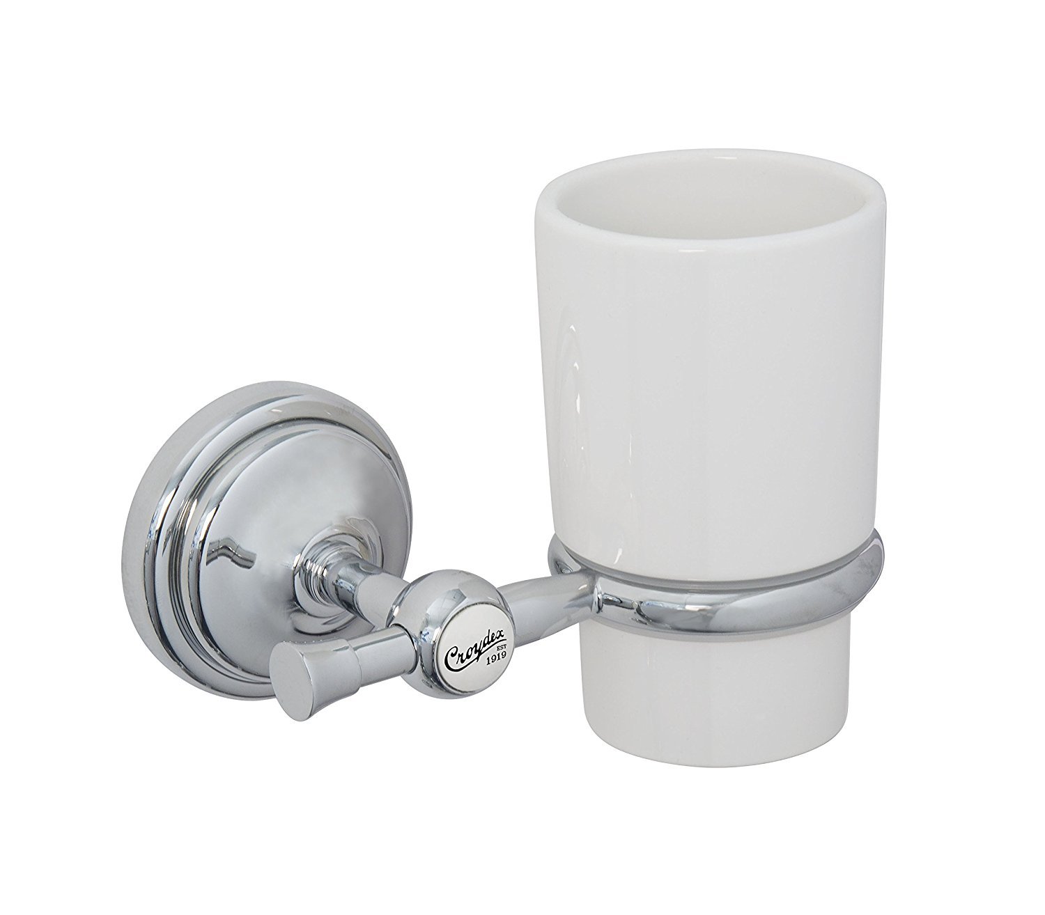 Croydex Flexi-Fix 1919 Easy to Fit Tumbler,Chrome,10.2 x 14.2 x 11.5 cm — image 1