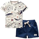 BINIDUCKLING Boy Short Sleeve T-Shirt and Shorts Kid 2 Pcs Summer Clothes 2-7 Years