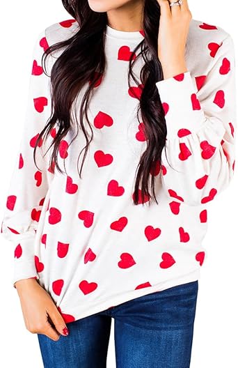 Women's heart print shirt Clearance
