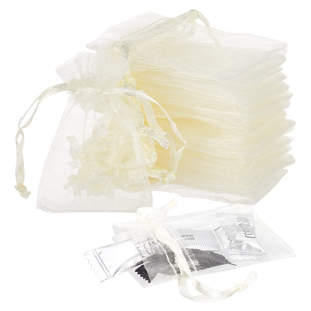 NBEADS 100 Pcs Small Organza Bags Wedding Favour Party Gift Bags Jewelry Pouches, 2.75" x1.96"