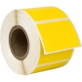 HouseLabels Compatible with Zebra, 1" Core, Yellow, 1.5" x 1" | Multipurpose Labels Compatible With Zebra and Rollo Printers, 1 Roll / 520 Labels per Roll