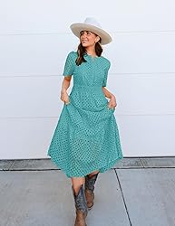ZESICA Women's 2025 Summer Short Sleeve Maxi Dress