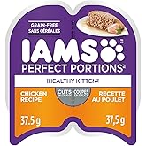 IAMS PERFECT PORTIONS Healthy Kitten Wet Cat Food Cuts in Gravy - Chicken Flavour, 75g Tray (24 Pack)
