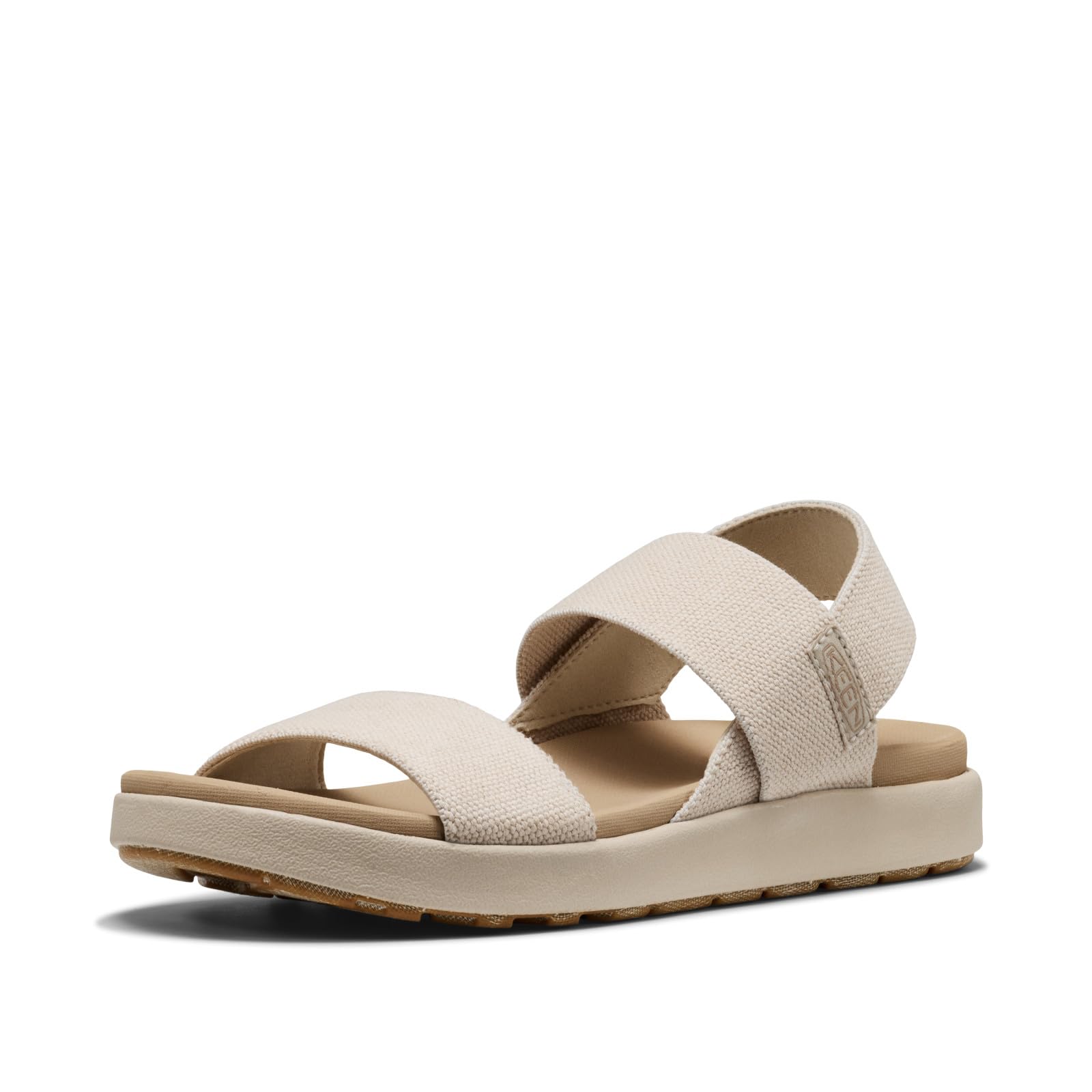 KEEN Women's Elle Backstrap Casual Platform Open Toe Wedge Sandals, Birch/Safari, 6.5 Image