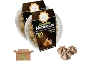 Krunchy Melts Meringue Cookies – Delicious Low-Calorie Snack – Fat-Free, Gluten-Free, Dairy-Free, Keto-Friendly, Zero Net Carbs – Guilt-Free Sweet Treat - Packed by Brookville Marketplace. (Pack of 2, Gluten and Fat Free Chocolate)