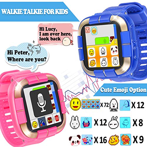 1.5 "Touch Kids Game Smart Watch [Walkie Talkie Edition] for Ages 3-12 Boys Girls Toddlers Digital Wrist Watch with Camera Pedometer Alarm Kids Electronic Learning Toy Birthday Gift-Pink