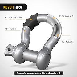 Nilight 2 Pack 3/4" D-Ring Shackle with 7/8" Screw