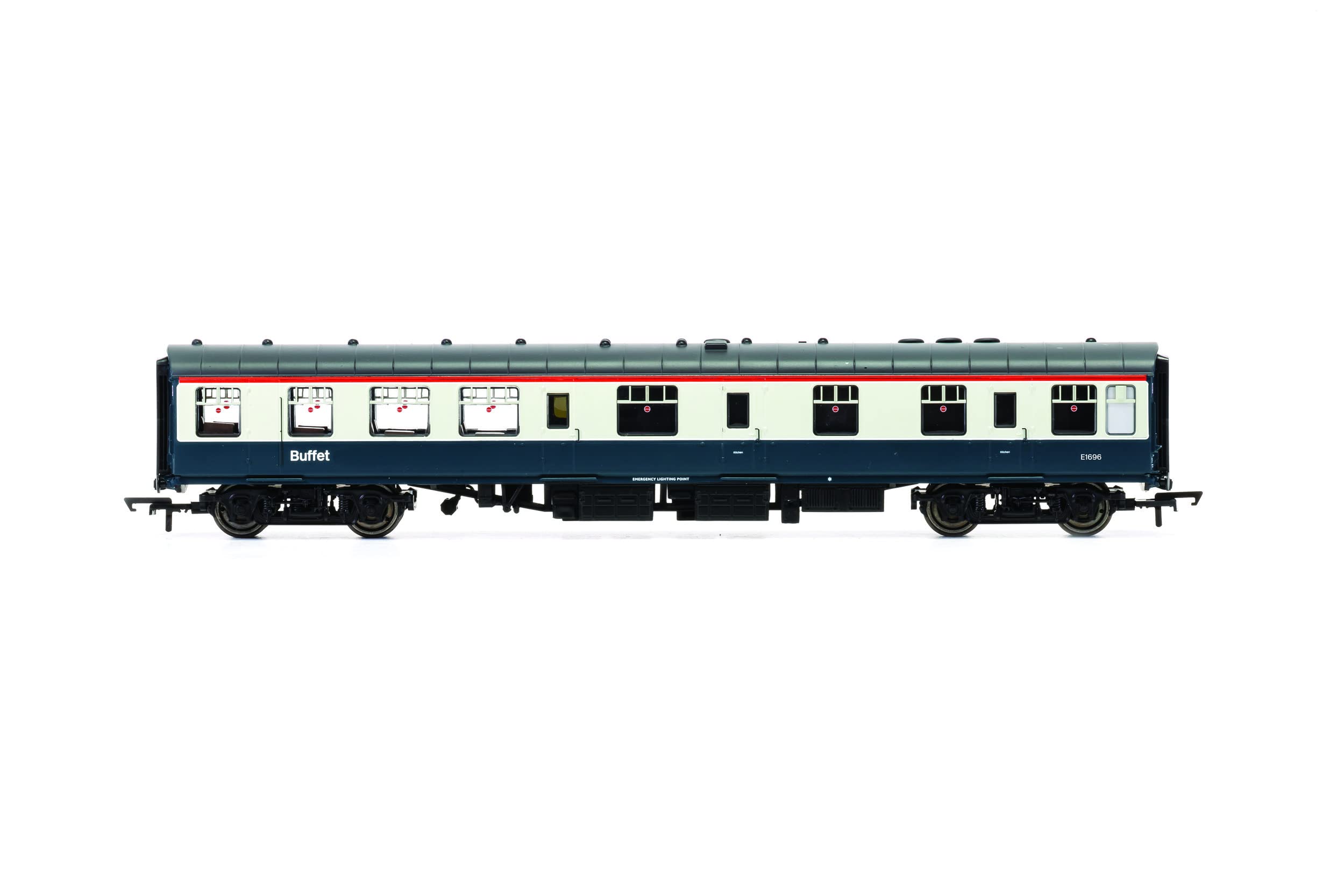 Hornby Coach Car - R40217 BR InterCity, Mk1 RBR, E1696 - Era 7 Train Toy, 00 Gauge Carriage for Train Set, Rolling Stock Models for Adults - 1:76 Scale Model Gift