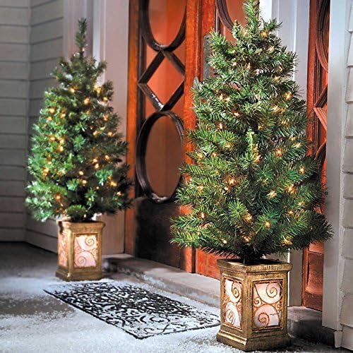 4 Ft Pre-Lit Entryway Trees-Set of 2