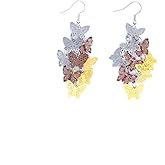 Colorful Butterfly Dangle Statement Earrings for Women, Bohemian Rainbow Butterfly Wings Dangling Hook Earrings Trendy Holiday Jewelry Gifts
