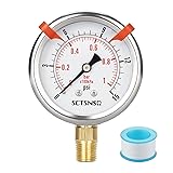 SCTSNSR 0 to 15 Psi Pressure Gauge, Glycerin Liquid