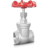 SYWUWV 1-1/4" NPT Gate Valve, Heavy Duty Stainless Steel Female Thread DN32 | Manual Rotary Sluice Valve, Rising Stem, Full Bore Design, for Water, Oil, Gas, Air, for Industrial Plumbing and HVAC Systems