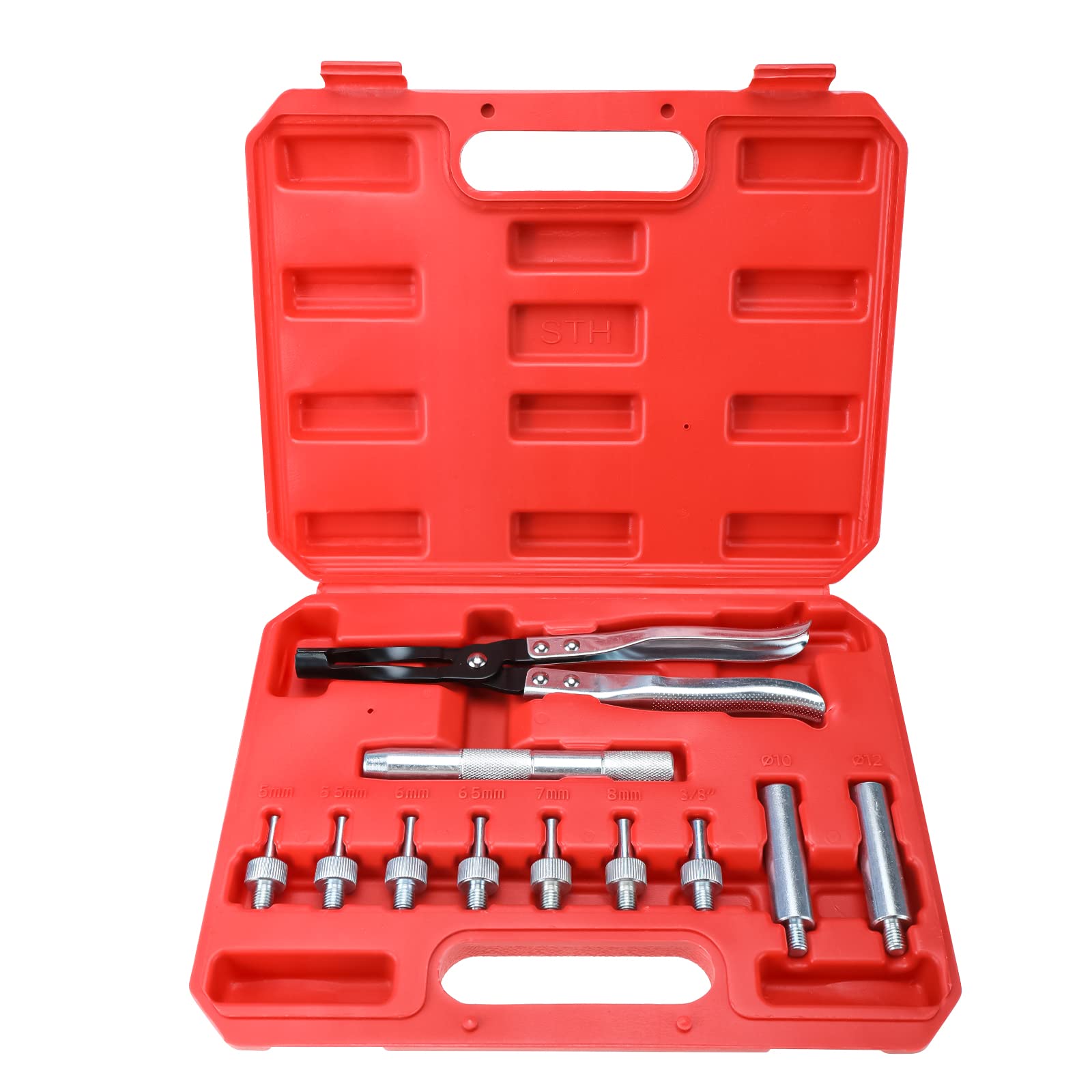 BOOMSTART 11pcs Engine Valve Stem Seal Removal Tool, Valve Stem Seal Pliers, Valve Stem Oil Seal Remover and Installer Tool Kit for Overhead Camshaft Engines