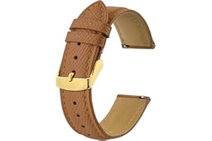 BISONSTRAP Texture Leather Watch Straps for Women and Men, Watch Replacement Bands with Quick Release, 18mm 20mm 22mm