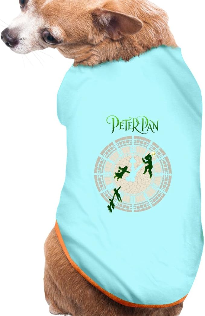Amazon Co Jp Ky ファッション 可愛い 面白い 犬 ピーター パン 可愛い 丸い時計 ロゴポスター 服 シャツ 衣類 おしゃれ Tシャツ M Skyblue 服 ファッション小物