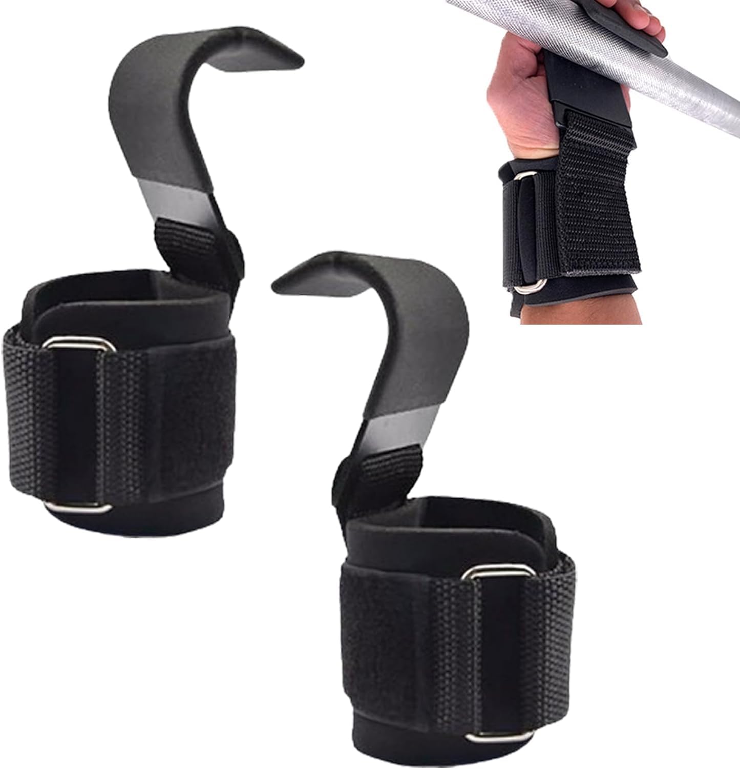 Bear Grips Wrist Wraps,Weight Lifting Straps,Gym Straps,Wrist Straps Weightlifting,Weight Lifting Hooks, 7mm Neoprene Padded Wrist Non-Slip Rubber Coating,For Weightlifting, Deadlifts, Exercise